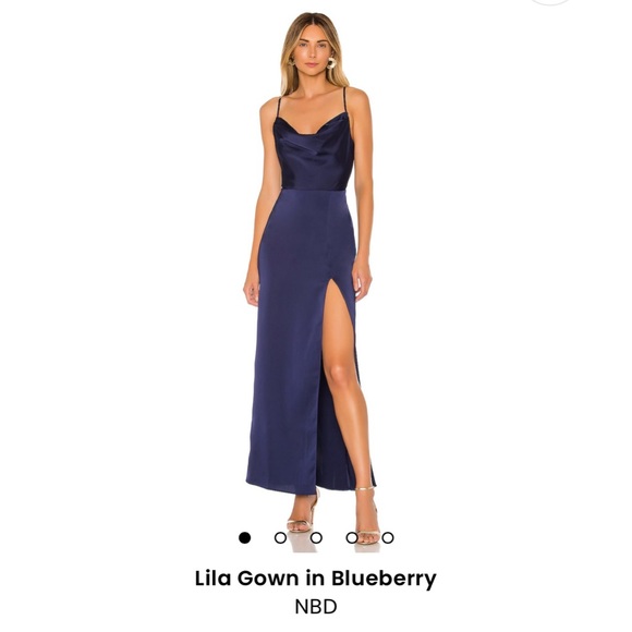 NBD Dresses & Skirts - NBD Lila Gown in Blueberry. New with tags.